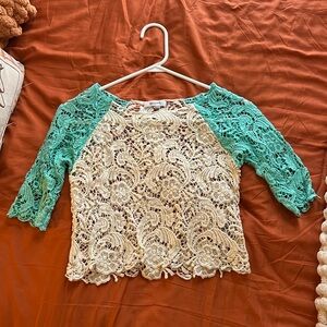 Delia’s Cute Crocheted Lace Crop Top